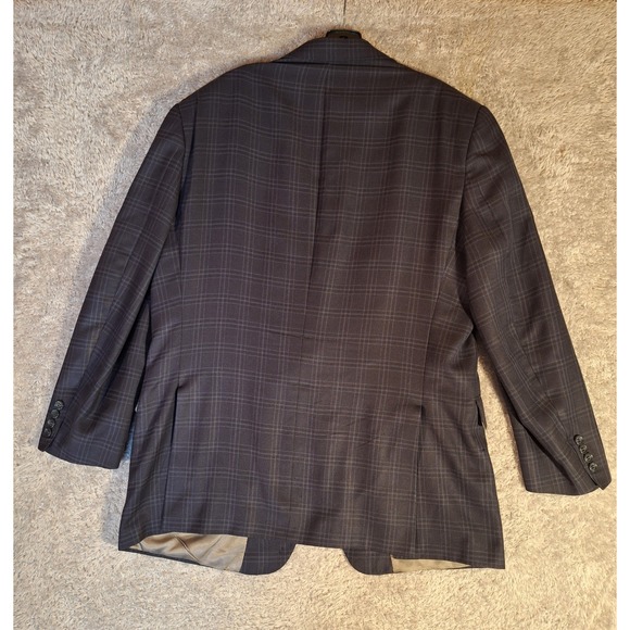 Hart Schaffner Marx Mens Blue Plaid Blazer Sport Coat Chest 44 in Union Made USA - Picture 2 of 13